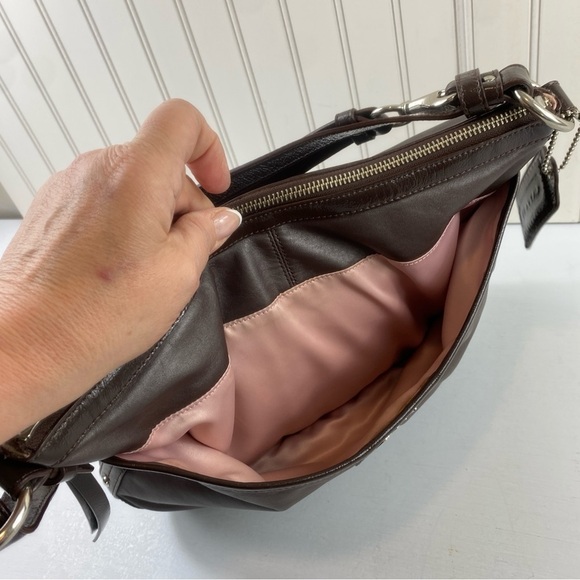 Coach Women’s Park Soft and Patent Brown‎ Leather Shoulder Satchel Bag Purse - Picture 7 of 15